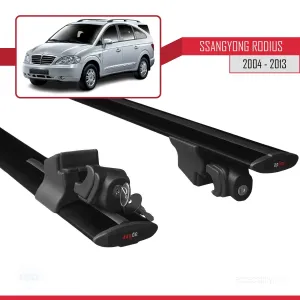 Ssangyong Rodius 2004-2013 Arası ile uyumlu HOOK Model Anahtar Kilitli Ara Atkı Tavan Barı SİYAH thumb 5