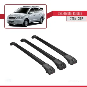 Ssangyong Rodius 2004-2012 Arası ile uyumlu ACE-1 Ara Atkı Tavan Barı SİYAH 3 ADET BAR - Görsel 3