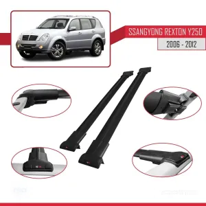 Ssangyong Rexton Y250 2006-2012 Arası ile uyumlu FLY Model Ara Atkı Tavan Barı SİYAH - Görsel 5