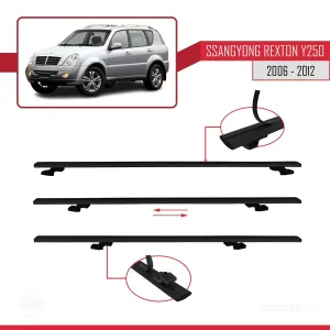 Ssangyong Rexton Y250 2006-2012 Arası ile uyumlu Basic Model Ara Atkı Tavan Barı SİYAH 3 ADET thumb 5