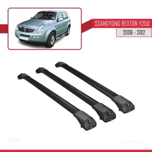 Ssangyong Rexton Y250 2006-2012 Arası ile uyumlu ACE-1 Ara Atkı Tavan Barı SİYAH 3 ADET BAR thumb 3
