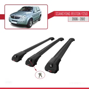 Ssangyong Rexton Y250 2006-2012 Arası ile uyumlu ACE-1 Ara Atkı Tavan Barı SİYAH 3 ADET BAR thumb 4