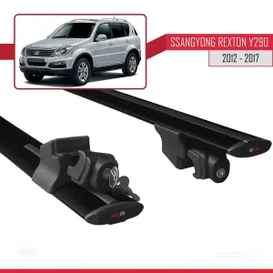 Ssangyong Rexton 2012-2017 (Y290) Arası ile uyumlu HOOK Model Anahtar Kilitli Ara Atkı Tavan Barı SİYAH - Görsel 5