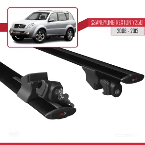 Ssangyong Rexton 2006-2012 Arası ile uyumlu HOOK Model Anahtar Kilitli Ara Atkı Tavan Barı SİYAH thumb 5