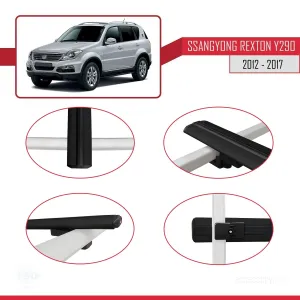 Ssangyong Rexton (Y290) 2012-2017 Arası ile uyumlu Basic Model Ara Atkı Tavan Barı SİYAH 3 ADET - Görsel 4