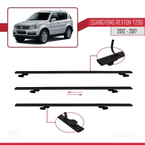Ssangyong Rexton (Y290) 2012-2017 Arası ile uyumlu Basic Model Ara Atkı Tavan Barı SİYAH 3 ADET - Görsel 5