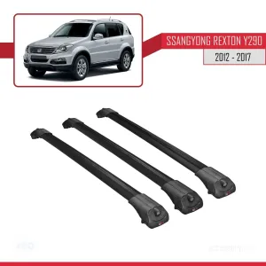 Ssangyong Rexton (Y290) 2012-2017 Arası ile uyumlu ACE-1 Ara Atkı Tavan Barı SİYAH 3 ADET BAR thumb 3