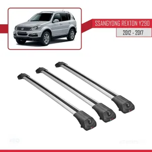 Ssangyong Rexton (Y290) 2012-2017 Arası ile uyumlu ACE-1 Ara Atkı Tavan Barı GRİ 3 ADET BAR thumb 3