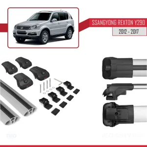 Ssangyong Rexton (Y290) 2012-2017 Arası ile uyumlu ACE-1 Ara Atkı Tavan Barı GRİ thumb 5