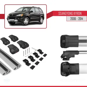 Ssangyong Kyron 2006-2014 Arası ile uyumlu ACE-1 Ara Atkı Tavan Barı GRİ - Görsel 5