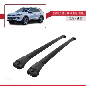 Ssangyong Korando (C300) 2019 ve Sonrası ile uyumlu ACE-1 Ara Atkı Tavan Barı SİYAH thumb 3