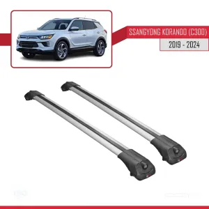 Ssangyong Korando (C300) 2019 ve Sonrası ile uyumlu ACE-1 Ara Atkı Tavan Barı GRİ thumb 3
