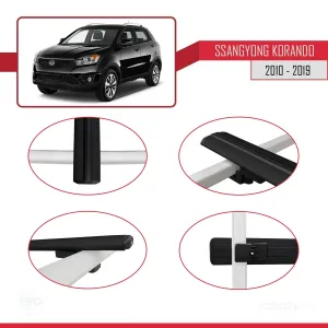 Ssangyong Korando (C) 2010-2019 (C200) Arası ile uyumlu Basic Model Ara Atkı Tavan Barı SİYAH 3 ADET - Görsel 4