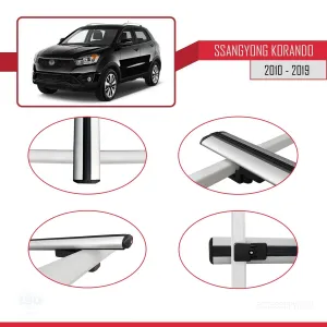 Ssangyong Korando (C) 2010-2019 Arası ile uyumlu Basic Model Ara Atkı Tavan Barı GRİ 3 ADET thumb 4