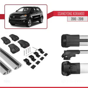 Ssangyong Korando (C) 2010-2019 (C200) Arası ile uyumlu ACE-1 Ara Atkı Tavan Barı GRİ - Görsel 5