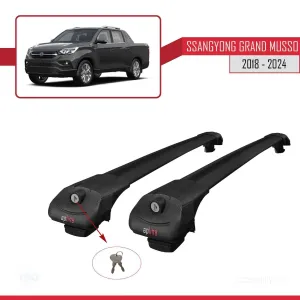 Ssangyong Grand Musso 2018 ve Sonrası ile uyumlu ACE-1 Ara Atkı Tavan Barı SİYAH thumb 4
