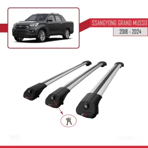 Ssangyong Grand Musso 2018 ve Sonrası ile uyumlu ACE-1 Ara Atkı Tavan Barı GRİ 3 ADET BAR thumb 4