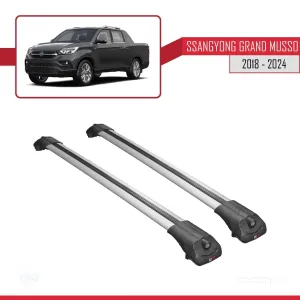 Ssangyong Grand Musso 2018 ve Sonrası ile uyumlu ACE-1 Ara Atkı Tavan Barı GRİ thumb 3