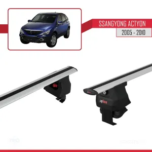 Ssangyong Actyon 2005-2010 Arası ile uyumlu ACE-4 Ara Atkı Tavan Barı GRİ - Görsel 3