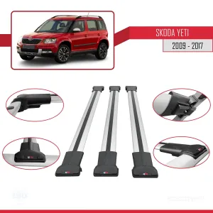 Skoda Yeti 2009-2017 Arası ile Uyumlu FLY Model Ara Atkı Tavan Barı GRİ 3 ADET BAR - Görsel 5