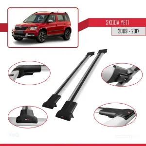 Skoda Yeti 2009-2017 Arası ile Uyumlu FLY Model Ara Atkı Tavan Barı GRİ thumb 5
