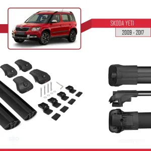 Skoda Yeti 2009-2017 Arası ile uyumlu ACE-1 Ara Atkı Tavan Barı SİYAH - Görsel 5