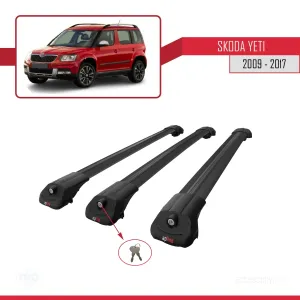 Skoda Yeti 2009-2017 Arası  ile uyumlu ACE-1 Ara Atkı Tavan Barı SİYAH 3 ADET BAR thumb 4