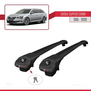 Skoda SuperB SW 2015-2020 Arası ile uyumlu ACE-1 Ara Atkı Tavan Barı SİYAH thumb 4