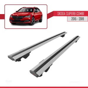 Skoda Superb SW / Estate 2015-2019 Arası ile uyumlu HOOK Model Anahtar Kilitli Ara Atkı Tavan Barı GRİ thumb 4