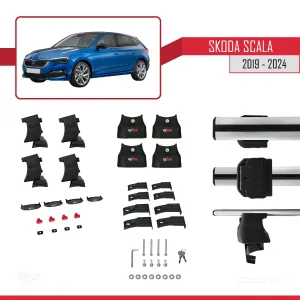 Skoda Scala 2019 ve Sonrası ile uyumlu ACE-4 Ara Atkı Tavan Barı GRİ - Görsel 5