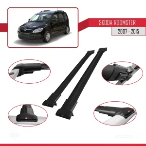 Skoda Roomster 2007-2015 Arası ile uyumlu FLY Model Ara Atkı Tavan Barı SİYAH - Görsel 5