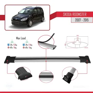 Skoda Roomster 2007-2015 Arası ile uyumlu FLY Model Ara Atkı Tavan Barı GRİ - Görsel 4