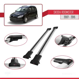 Skoda Roomster 2007-2015 Arası ile uyumlu FLY Model Ara Atkı Tavan Barı GRİ - Görsel 5