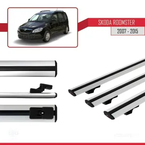 Skoda Roomster 2007-2015 Arası ile uyumlu Basic Model Ara Atkı Tavan Barı GRİ 3 ADET - Görsel 3