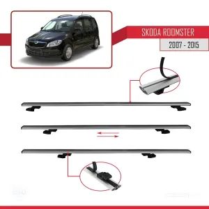 Skoda Roomster 2007-2015 Arası ile uyumlu Basic Model Ara Atkı Tavan Barı GRİ 3 ADET - Görsel 5