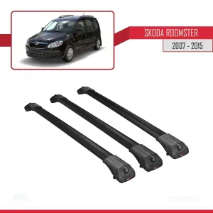 Skoda Roomster 2007-2015 Arası ile uyumlu ACE-1 Ara Atkı Tavan Barı SİYAH 3 ADET BAR thumb 3