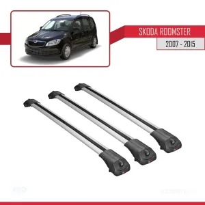 Skoda Roomster 2007-2015 Arası ile uyumlu ACE-1 Ara Atkı Tavan Barı GRİ 3 ADET BAR thumb 3