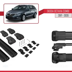 Skoda Octavia COMBI 2017-2020 Arası ile uyumlu ACE-1 Ara Atkı Tavan Barı SİYAH - Görsel 5