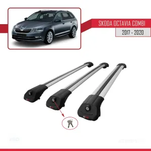 Skoda Octavia COMBI 2017-2020 Arası ile uyumlu ACE-1 Ara Atkı Tavan Barı GRİ 3 ADET BAR - Görsel 4