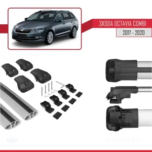 Skoda Octavia COMBI 2017-2020 Arası ile uyumlu ACE-1 Ara Atkı Tavan Barı GRİ - Görsel 5