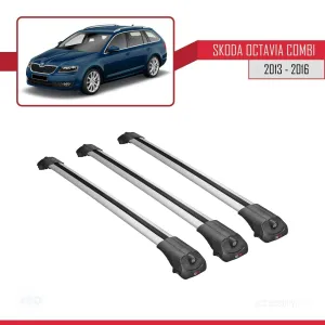 Skoda Octavia COMBI 2013-2016 Arası ile uyumlu ACE-1 Ara Atkı Tavan Barı GRİ 3 ADET BAR thumb 3
