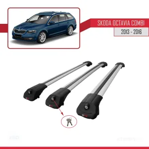 Skoda Octavia COMBI 2013-2016 Arası ile uyumlu ACE-1 Ara Atkı Tavan Barı GRİ 3 ADET BAR thumb 4