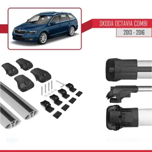 Skoda Octavia COMBI 2013-2016 Arası ile uyumlu ACE-1 Ara Atkı Tavan Barı GRİ - Görsel 5