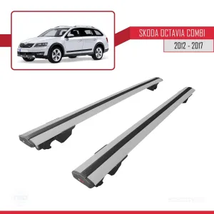 Skoda Octavia COMBI 2012-2017 Arası ile uyumlu HOOK Model Anahtar Kilitli Ara Atkı Tavan Barı GRİ - Görsel 4