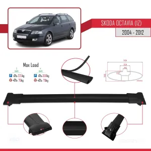 Skoda Octavia (1Z) 2004-2012 Arası ile Uyumlu FLY Model Ara Atkı Tavan Barı SİYAH 3 ADET BAR - Görsel 4