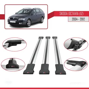 Skoda Octavia (1Z) 2004-2012 Arası ile Uyumlu FLY Model Ara Atkı Tavan Barı GRİ 3 ADET BAR - Görsel 5