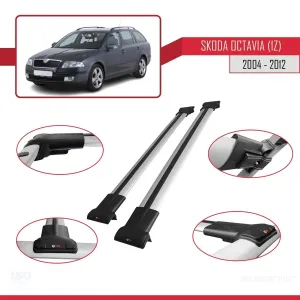 Skoda Octavia (1Z) 2004-2012 Arası ile Uyumlu FLY Model Ara Atkı Tavan Barı GRİ - Görsel 5