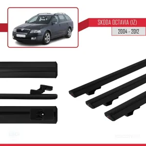 Skoda Octavia (1Z) 2004-2012 Arası ile uyumlu Basic Model Ara Atkı Tavan Barı SİYAH 3 ADET thumb 3