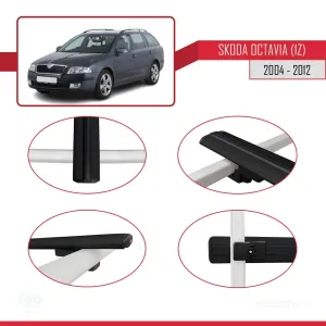 Skoda Octavia (1Z) 2004-2012 Arası ile uyumlu Basic Model Ara Atkı Tavan Barı SİYAH 3 ADET thumb 4