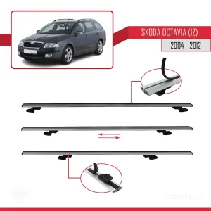 Skoda Octavia (1Z) 2004-2012 Arası ile uyumlu Basic Model Ara Atkı Tavan Barı GRİ 3 ADET thumb 5